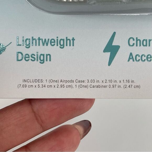 Prime Connect Silver Rhinestone Lightweight Bling Stylish Apple AirPod Pro Case - Picture 4 of 5